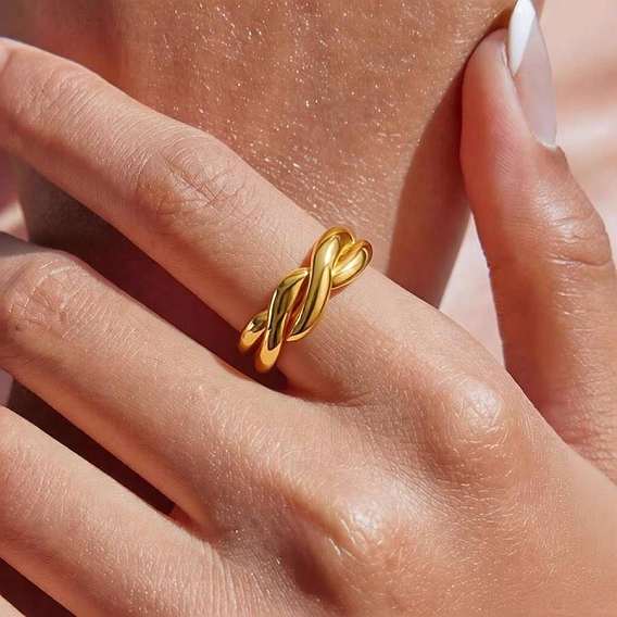 Wave 304 Stainless Steel Finger Rings for Women