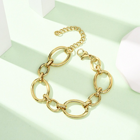 304 женские браслеты-цепочки с овальными звеньями из нержавеющей стали