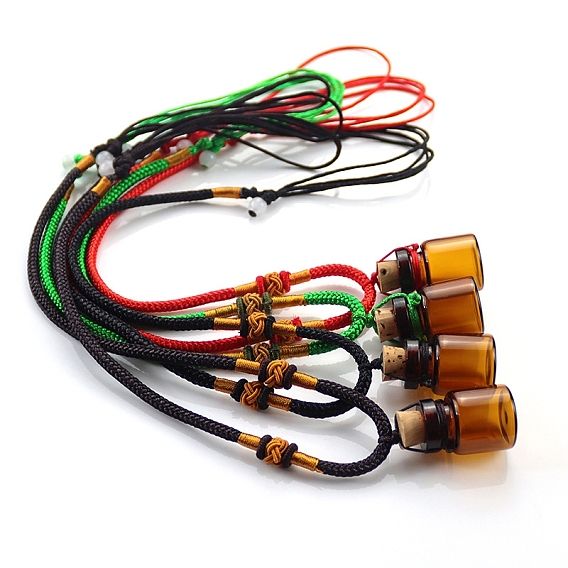 Ожерелья из стеклянных флаконов для духов в форме колонны/треугольника, регулируемые шнуры ожерелья для женщин и мужчин