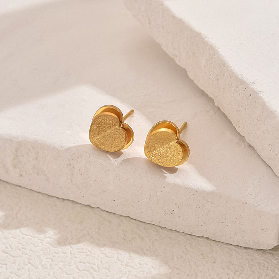 201 нержавеющая сталь 3 серьги-гвоздики в форме сердца для женщин, идеально подходит для свиданий