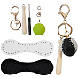 Наборы для самостоятельного изготовления кожаных брелоков, включая выводы сплава, вощеные шнуры и железные иглы, золотые