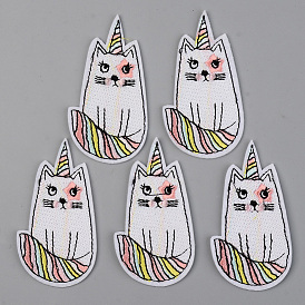 Computerized Embroidery Cloth Iron on/Sew on Patches, Appliques, Costume Accessories, Cat Shape