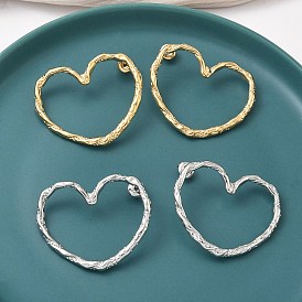 304 серьги-гвоздики в форме полого сердца из нержавеющей стали, ионное покрытие (ip)