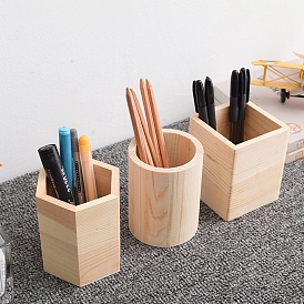 Wood Multi-function Pen & Pencil Holders, Desktop Stationery Organizer
