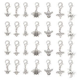 Украшения из тибетского сплава, с цинковым сплавом застежками омаров коготь, Пчелы