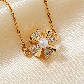 Простые и элегантные латунные подвески-мельницы с микропаве из прозрачных кубических цирконий для повседневного ношения