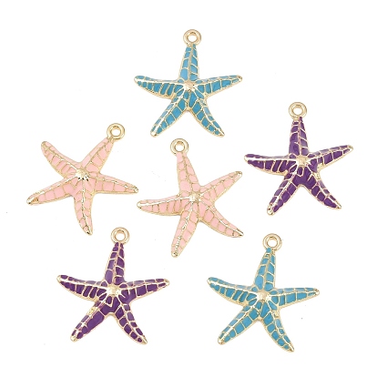 Подвески из эмали и сплава, прелести морская звезда, золотые