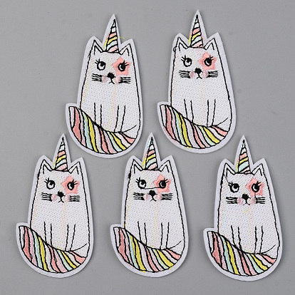 Computerized Embroidery Cloth Iron on/Sew on Patches, Appliques, Costume Accessories, Cat Shape