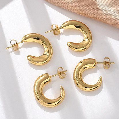 304 из нержавеющей стали серьги, c-образный, ионное покрытие (ip)