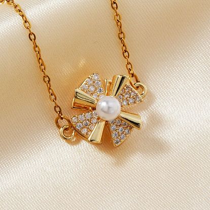 Простые и элегантные латунные подвески-мельницы с микропаве из прозрачных кубических цирконий для повседневного ношения