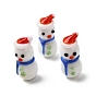 Weihnachtliche handgemachte Lampwork-Perlen, Schneemann