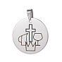 201 Stainless Steel Pendants, Flat Round