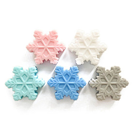 Snowflake Food Grade Eco-Friendly Silicone Focal Beads, Silicone Teething Beads