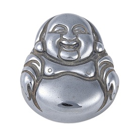 Synthetic Terahertz Stone Pendants, Maitreya Laughing Buddha Charms