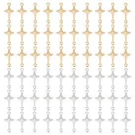 60шт 2 цвета латунные соединительные подвески, без кадмия и без свинца, религиозные перекрестные ссылки