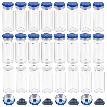Glass Bottles, Refillable Bottle, with Borosilicate Caps, Plastic Stopper, Plastic Aluminum Flip off Caps and Rubber Stoppers