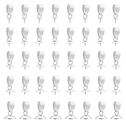 40 шт. 5 стиль 304 нержавеющая сталь чашка жемчужные штифты скобы булавки подвески, за половину пробурено бисера