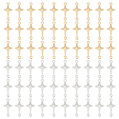 60шт 2 цвета латунные соединительные подвески, без кадмия и без свинца, религиозные перекрестные ссылки