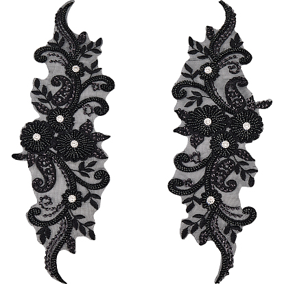 Пришить аппликации в виде цветов, смолой и горный хрусталь, аппликации из полиэстера, швейные украшения