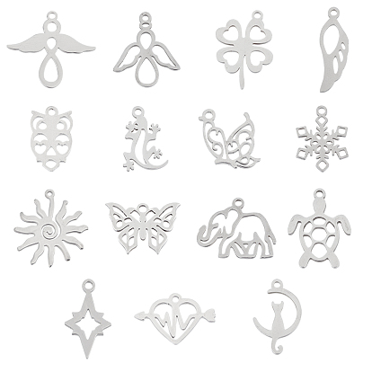 Pendentifs en acier inoxydable, formes mixtes