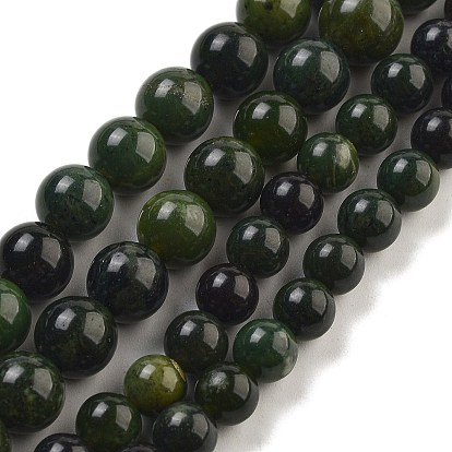 Бусы из натурального канадского нефрита, круглые