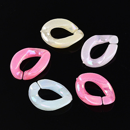 Пластиковые быстроразъемные соединители, витых овальных, имитация желе, с покрытием AB цвета