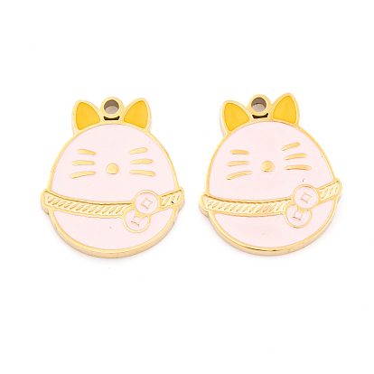 Ионное покрытие (ip) 304 подвески из нержавеющей стали, с эмалью, реальный 18 k позолоченный, кошачье очарование