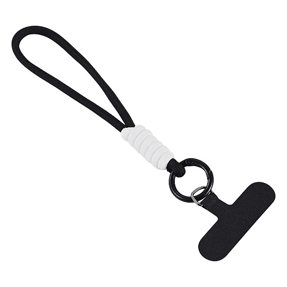 1Pc Polyester Mobile Straps, with Alloy Clasps, 1Pc Cloth Mobile Phone Lanyard Patch