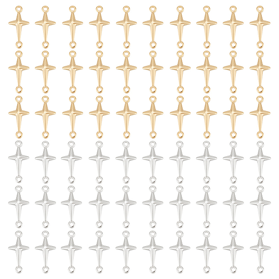 60шт 2 цвета латунные соединительные подвески, без кадмия и без свинца, религиозные перекрестные ссылки