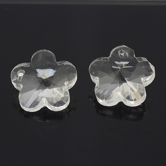 Faceted Flower Glass Charms