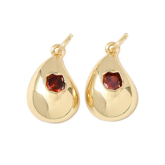 Латунные микро проложить кубического циркония подвески, слезинки, без кадмия и без свинца, стойки покрытие, долговечный, с целью перехода в кольце