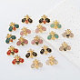 304 Stainless Steel Enamel Stud Earrings for Women, Bees, Golden