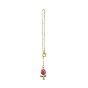 Tulip Alloy Enamel Pendants Wine Glass Charms Sets, with Zinc Alloy Lobster Claw Clasps & Brass Coated Iron Cable Chains