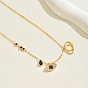 Ожерелье с подвеской из латуни с микропаве и кубическим цирконием для женщин, злые глаза