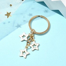 Брелок со звездным сплавом и эмалью, с железной фурнитурой, звезда