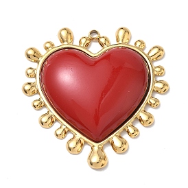 304 эмаль нержавеющей стали большие кулоны, сердце прелести, вакуумное покрытие pvd, реальный 18 k позолоченный