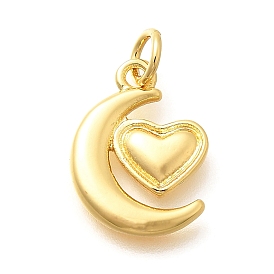 Латунные подвески, без кадмия, без никеля и без свинца, луна с сердечками-подвесками, с целью перехода в кольце