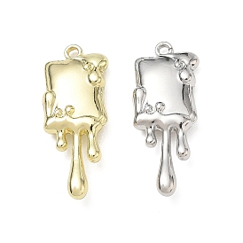 Aluminium Anhänger & Charms, Rechteckige Anhänger mit Wachsrand
