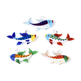 Большие подвески, лэмпворк, ручная работа , рыбы прелести