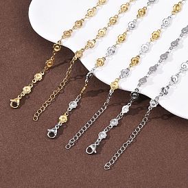 5.5мм 304 ожерелья из нержавеющей стали с цветочным звеном, ионное покрытие (ip)