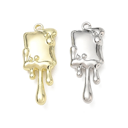 Aluminium Anhänger & Charms, Rechteckige Anhänger mit Wachsrand