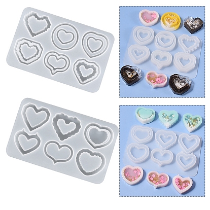 Heart Quicksand Molds, Silicone Shaker Molds, for UV Resin, Epoxy Resin Craft Making