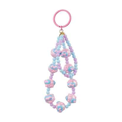 Opaque Acrylic Keychains, with Iron Split Key Rings
