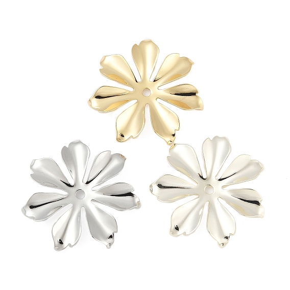 Шапочки и конусы для бусин, латунные, цветок