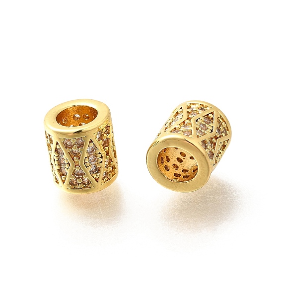 Стойка гальванопокрытие колонна латунь микропаве прозрачные кубические циркониевые бусины, долговечные бусины, без свинца и без кадмия