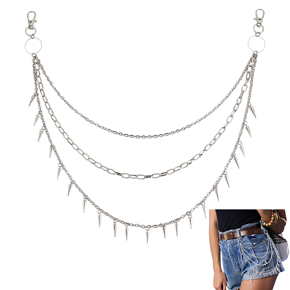 304 цепи из нержавеющей стали для джинсовых брюк, сплав единорог скелет кулон кошелек брелки, ремни в стиле панк, хипстерские аксессуары для мужчин и женщин