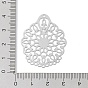304 Stainless Steel Chandelier Component Links, Etched Metal Embellishments, Flower Links