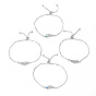 Adjustable Brass Bolo Bracelets, Slider Bracelets, Box Chains, with Synthetic Opal and Cubic Zirconia, Wing