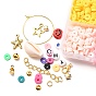 DIY Jewelry Set Making Kit, Inclduing Polymer Clay Disc & Acrylic Smile Face & Natural Shell & Plastic Star Beads, Snowflake & Starfish Alloy Pendants, Brass Earring Findings, Scissors, Tweezers