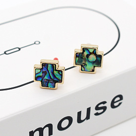 Stylish Cross, Abalone Shell & Triangle Earrings for Women's Fashion Jewelry